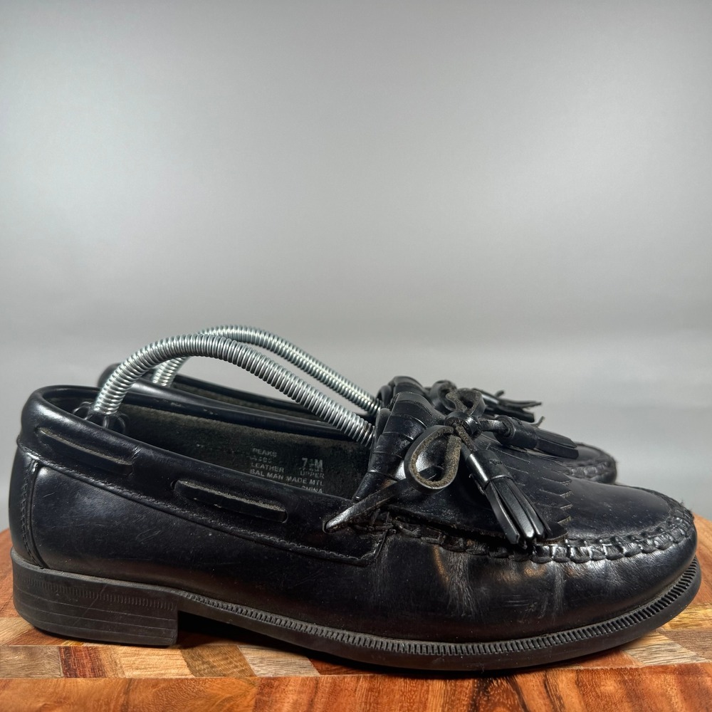 G.H. Bass Peaks Womens 7.5 M Black Leather Kiltie Tassel Loafers Vintage 2003